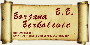 Borjana Berkolivić vizit kartica